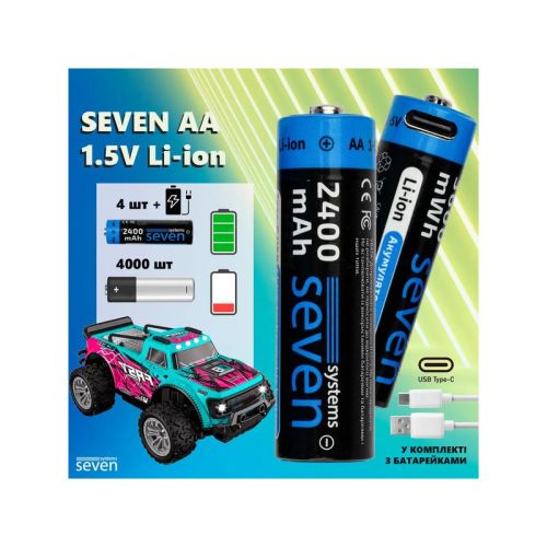 Акумуляторна батарейка SEVEN AA 1.5V Li-ion 4 шт